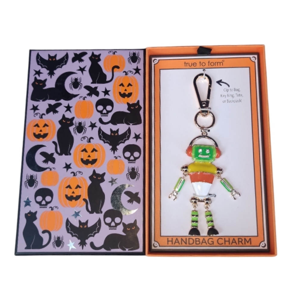 True to Form Candy Corn Robot Bag Charm Keychain - Picture 6 of 6